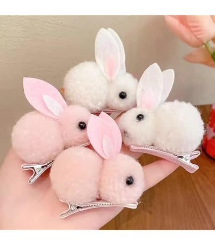 Amazon.com : 4Pcs Plush Bunny Hair Clips, Cute Bunny Easter Hair
