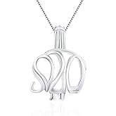 LGSY Sterling Silver Elephant Cage Pendants for Pearl Jewelry Making, Design Cage Pendants for Women
