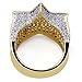 TOPGRILLZ Hip Hop 14K Gold Plated Mens Iced Out Cluster Simulated Diamond CZ Bling Star Punk Ring for Men Hip Hop