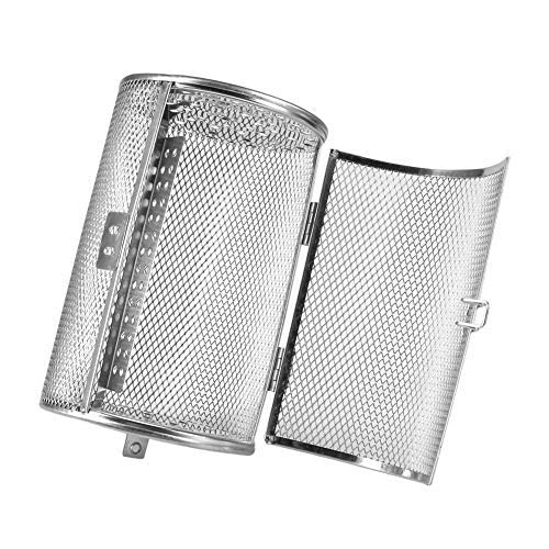 12 x 18cm Stainless Steel Rotisserie Grill Roaster Drum Oven Basket Bakeware Oven Roast Baking Rotary Nuts Beans Peanut Basket BBQ Grill