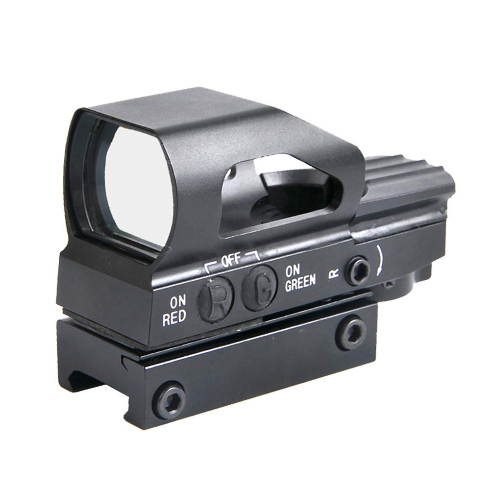 JASHKE Red Dot Sight 4 Reticle Reflex Sight Red Green Dot Scope Sights for 20mm Mount