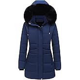 Gihuo Women's Winter Warm Puffer Coat Quilted Long Parka Jacket with Removable Hood