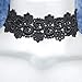 Twilight's Fancy Wide Floral Curl Venice Lace Choker Necklace (Black, Large)