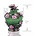YU FENG Decorative Vintage Glass Perfume Bottle w/Fancy Flower Decor - Retro Green Empty Perfume Bottle Refillable w/Pretty Stopper w/Butterfly Figurine