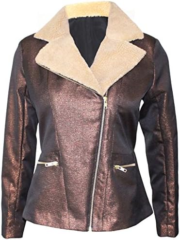 Attuendo Women's Shearling Biker Jacket
