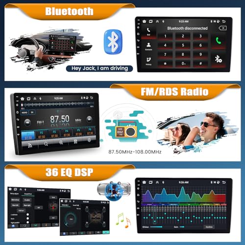 For Peugeot 208/2008 2012-2018, Android 15, 4G+64G 8Core GOHHDL Car Radio 2Din for Peugeot 208/2008, 10.1 Inch Touch Screen with Navi GPS WiFi EQ Bluetooth Radio FM/RDS SWC Camera+Mic