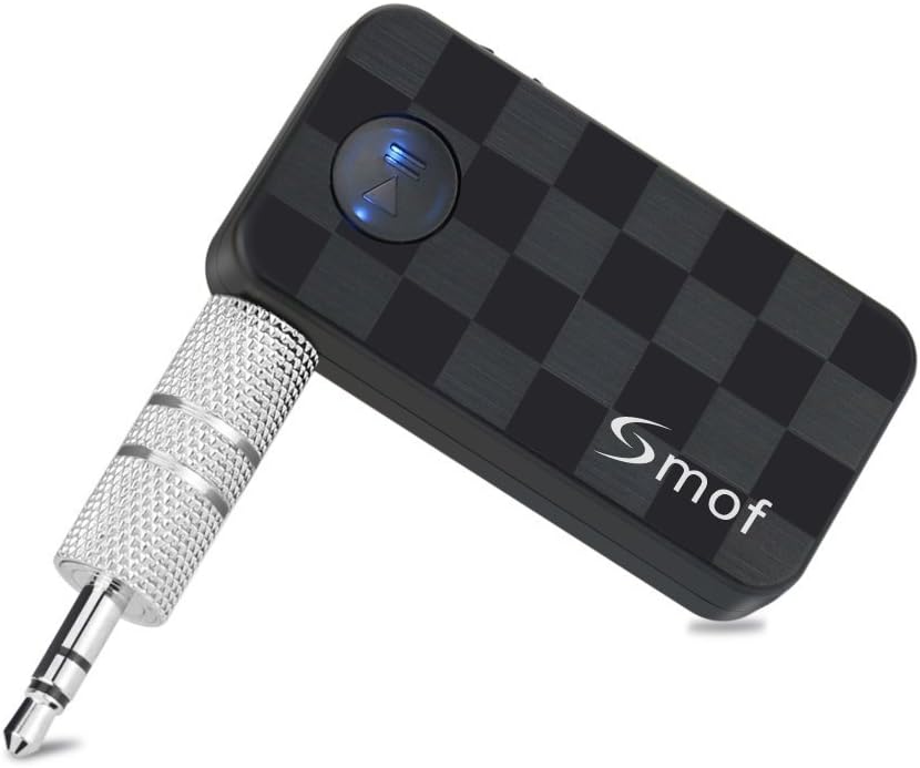 Smof Bluetooth Receiver,Portable Wireless Audio Adapter with 3.5mm Stereo Output for Home / Car Audio Music Streaming Sound System
