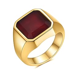 MYNENEY 14K Gold/Silver/Black Plated Square Signet