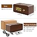 fomobest Wooden Alarm Clock with Wireless Charging for iPhone Samsung, Wood Digital LED Desk Clock for Bedroom, 3 Alarm Settings, Sound Control, Adjustable Brightness, Time Temperature (Brown)