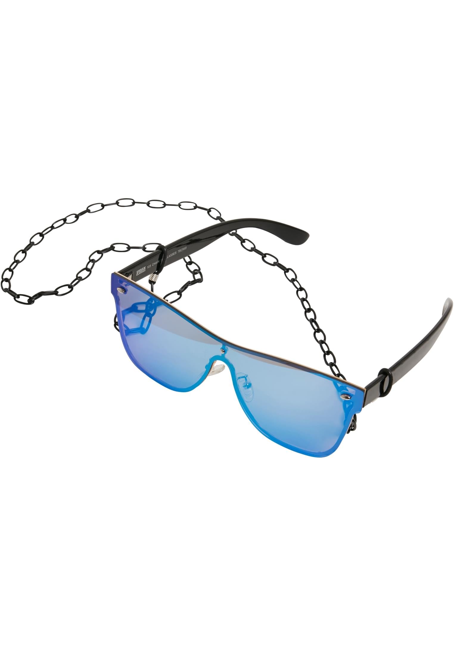 Urban Classics Unisex Adults’ 103 Chain Sunglasses, Black (Blk/Blue), One Size