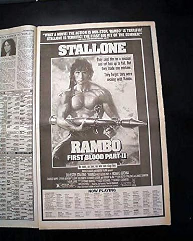Best Rambo First Blood Part Ii Film Movie Opening Weekend Ad 1985 La Newspaper Los Angeles Times May 24 1985 Entertainment Collectibles Amazon Com