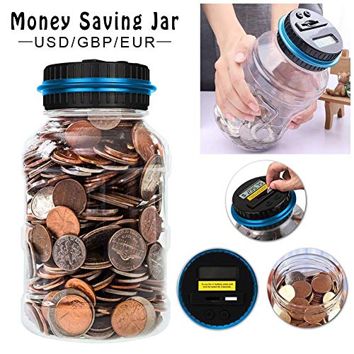 Calmson Piggy Bank Digital Counting Coin Bank Creative Large Money Saving Box Jar Bank LCD Display Coins Saving Gift