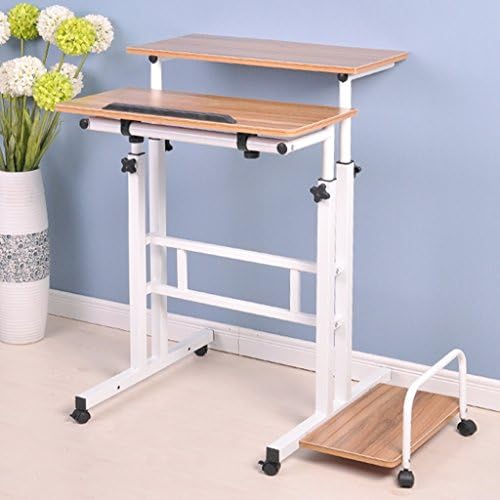 Laptop table WSSF Floor-standing Computer Desk Height Adjustable Lazy Sofa Bedside Learning Book Table Moveable Lift Up And Down Workstation Color,Size Optional Platforms & Stand