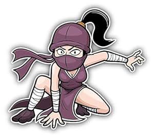 Amazon.com: Cartoon Ninja Girl Warrior Vinyl Decal Bumper ...