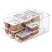 mDesign Stackable Baby Food Dispenser Organizer for Kitchen Pantry, Nursery - Clear