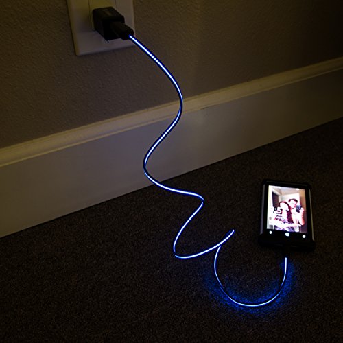 SumacLife Electroluminescent Lightning Sync and Charge Micro USB to USB 2.9-Feet Cable (SLLtnMUSBUSBBLU)