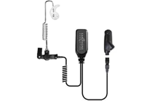 EARPHONE CONNECTION Hawk Lapel Microphone Earpiece Headset with Quick Release Adapter for Harris Macom XG-100 and XL-200P Two Way Radios