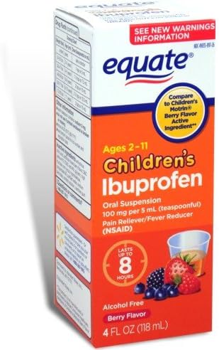 Equate Children's Ibuprofen Pain Reliever/Fever Reducer, Oral Suspension, Berry Flavor 4 Oz