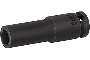 Jetech 3/8-Inch Drive 10mm Deep Impact Socket with 6-Point Design, Heat-Treated Chrome Molybdenum Alloy Steel, Metric