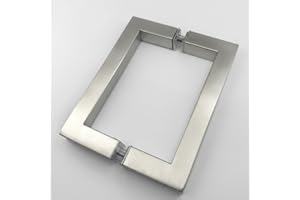 NovaNectar 6" Square Shower Door Handle, Bathroom Back-to-Back Replacement Handles,304 Stainless Steel Pull Hardware for Sliding、Frameless Glass Shower Door, 6 inch-Brushed Nickel