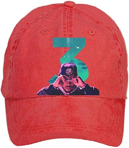 Feimengshirt Adjustable Coloring Book Chance The Rapper Washed 100% Cotton Baseball Cap Red