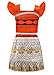 COTRIO Princess 4th Birthday Outfit Girls Clothes Halloween Costumes Toddlers Adventure Dress up Two-pieces Skirt Set Princess Dresses for Kids 3-4 Years (Orange)