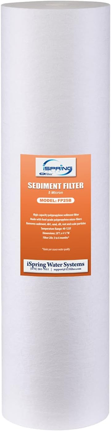 Photo 1 of ** 2 packs**iSpring FP25B High-Capacity 20” x 4.5” Sediment Water Filter Cartridge, 5 Micron Replacement