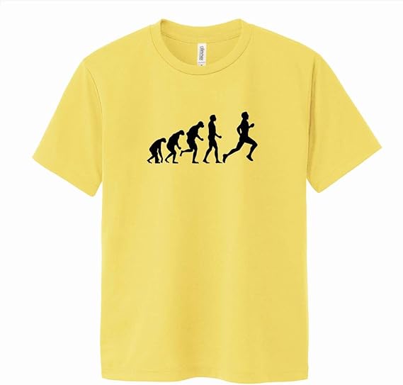 Amazon 9色 人類の進化 ジョギング マラソン ドライ Tシャツ おもしろ 面白 ハッピー Tシャツ オリジナル Tシャツ カットソー 通販