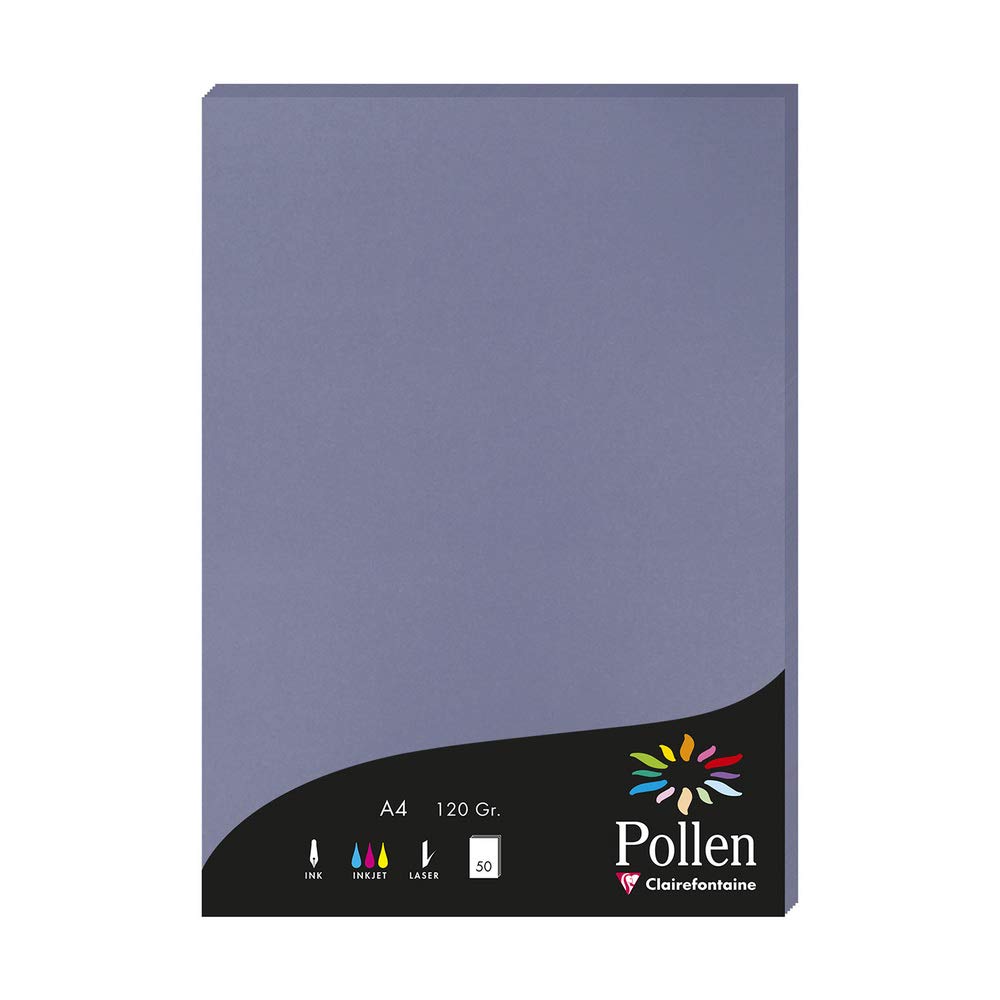 Clairefontaine 4219C Wallet of 50 Sheets Format A4 (21x29,7cm) 120gsm Forget-me-not colour Invitation Paper Events Correspondence Pollen range Premium Paper