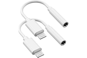 ELECTRICME Lightning to 3.5 mm Headphone Jack Adapter, 2 Pack [Apple MFi Certified] iPhone 3.5mm Headphone/Earphone Jack Aux Audio Adapter Dongle for iPhone 14 13 12 11 Pro Max XS XR X 8 7 iPad, Support iOS 16