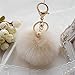 DZT1968® Solid Color Imitate Rabbit Fur Ball Keychain Handbag Key Ring Car Key (Beige)