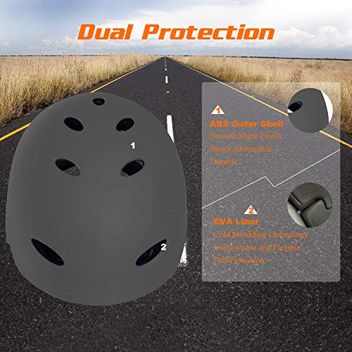Vihir Adult Water Skate Bike Helmet Multi Sports Skateboard Scooter Men Women Dial Helmet (Gray, M)