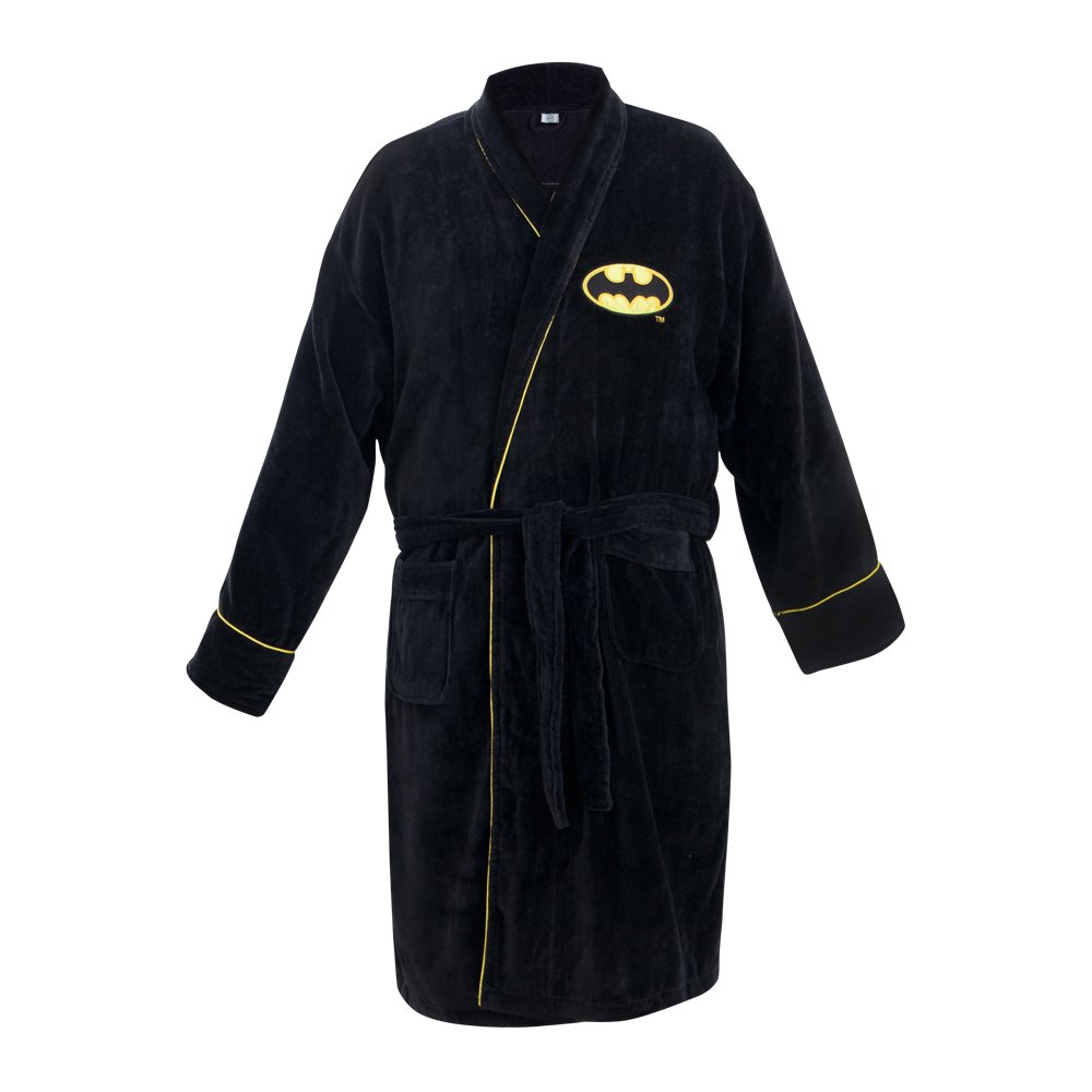 Classic Batman (DC Comics) Unisex Fleece Dressing Gown Bathrobe Black One Size