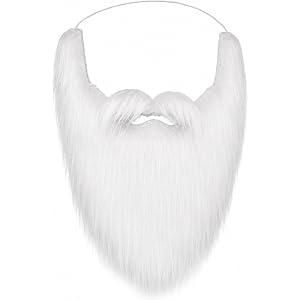 White Beard, Fake Beard, Costume Beards for Men Halloween Party Decorations | White Fake Beard, Santa Beard for Men Makeup Co