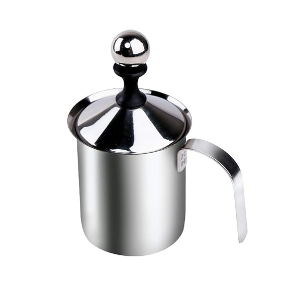 Electomania Stainless Steel Milk Frother Cappuccino Coffee Frother Double Froth Pump