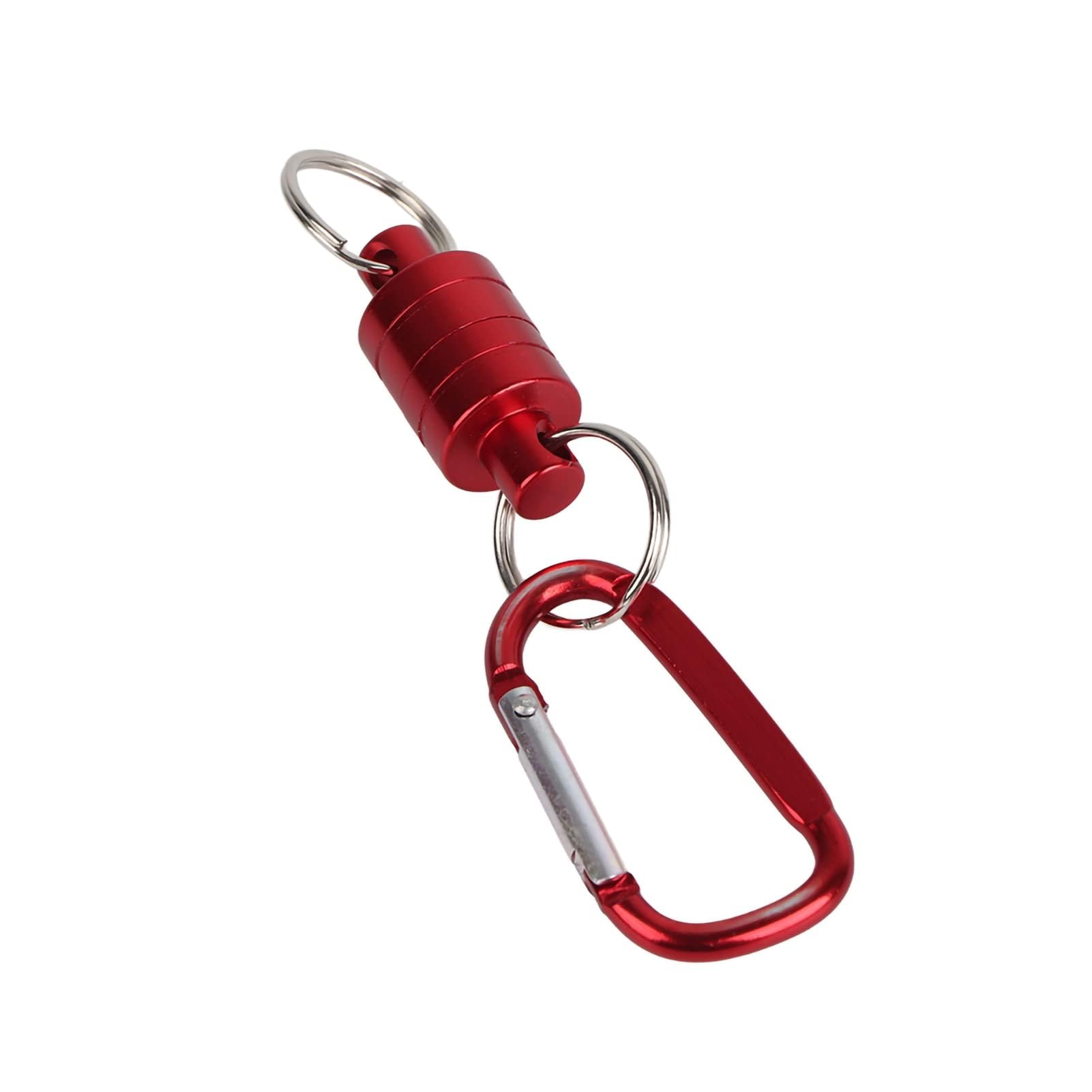 VGEBY1 Magnetic Net Release, Portable Quick Release Keychain Magnetic Aluminium Alloy Magnet Clip Holder for Fly Fishing Landing Net (Red)