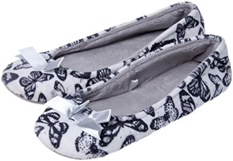 Festooning Women's Ballerina Cute Soft Plush Memory Foam Sole Indoor Warm Hourse Cartoon Anti-Slip Slippers Shoes B butterfly5