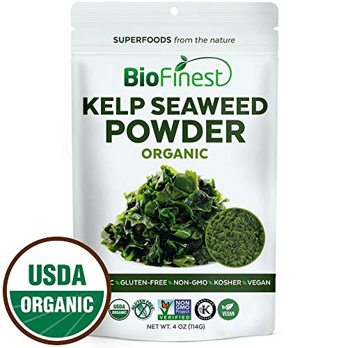 Biofinest Kelp Seaweed Powder -100% Pure Antioxidants Superfood - USDA Certified Organic Kosher Vegan Raw Non-GMO - Boost Digestion Weight Loss Detox - for Smoothie Beverage (4 oz Resealable Bag)