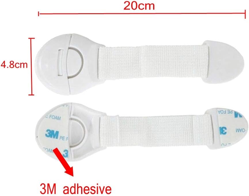 JZK 20x Safety Lock Drawer Block Fridge Drawer Cabinet Door Safety Locks for Child/Baby/Dog/Cat, with Adhesive - Image 3