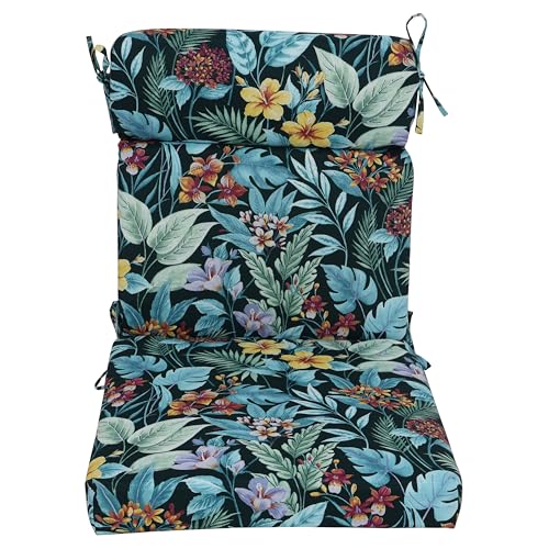 Blazing Needles Multi-Section Outdoor Chair Cushion, 22" x 45", Carena Teal, 1…