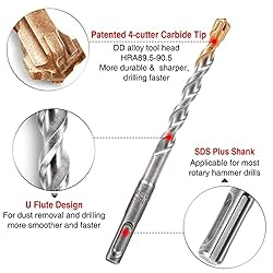 SHALL 10-Piece SDS Plus Bits, 7 Rotary Hammer Drill