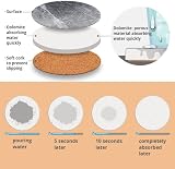 LIFVER Coasters Set of 6 Grey Ceramic Coasters with Holder 4.0 in view 3