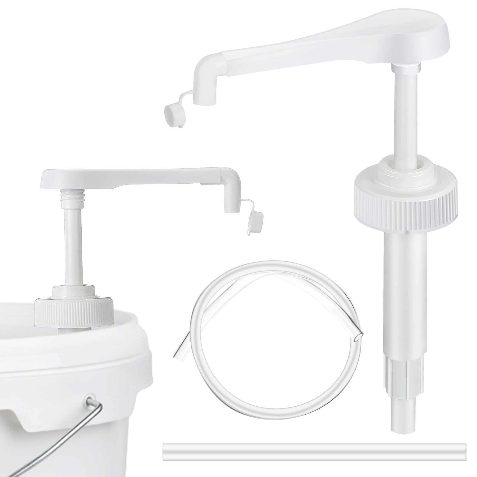 Photo 1 of Lasnten Heavy Duty 5 Gallon Bucket Pump Dispenser, Pumps for 1 Gallon Jug and 5 Gallon Bucket Pump, Pump Bottle Dispenser for Shampoo, Shower Gel, Liquid, Detergent, Oils for Commercial and Household