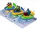 YOSWAN Amphibious Pull and Go Car Playset Bathing Soft Rubber Duck Crocodile Pelican Animal Swimming Bathtime Fun Bath Tub Toys for Boys Girls Toddlers (Duck+Crocodile+Pelican)