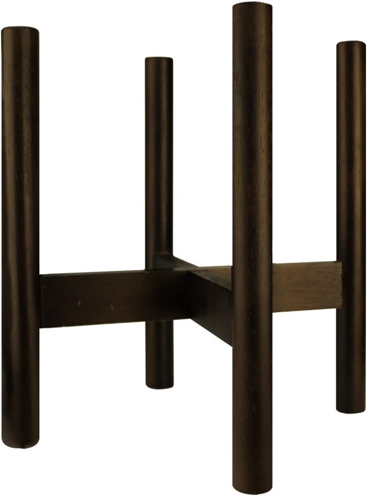 Banord Plant Stand Mid Century Modern Wood Flower Pot Holder Indoor Wooden Plants Holder for House Plants, Dark Brown, Medium (Pot Not Included)