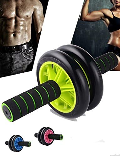 PeoPor Double Wheels Ab Roller Pull Rope Abdominal Waist Slimming Abdomen Exercise Equipment