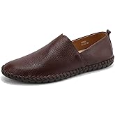 Men's Genuine Leather Loafer Shoes Slip On Soft Walking Driving Shoes