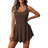 Gyiefcg Womens Sleeveless 2-in-1 Athletic Tennis Golf Dress Underneath Workout Active Dresses with Built-in Shorts