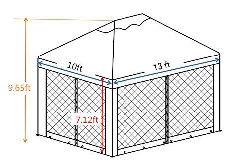 Abba Patio 10 x 13 Feet Gazebo Soft Top Fully Enclosed Garden Canopy with Mosquito Netting, Brown Abba Patio 10 x 13 Feet Gazebo Soft Top Fully Enclosed Garden Canopy with Mosquito Netting, Brown