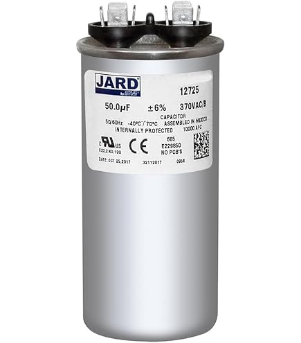 50 mfd / 370 VAC Round Run Capacitor, Compatible Replacement
